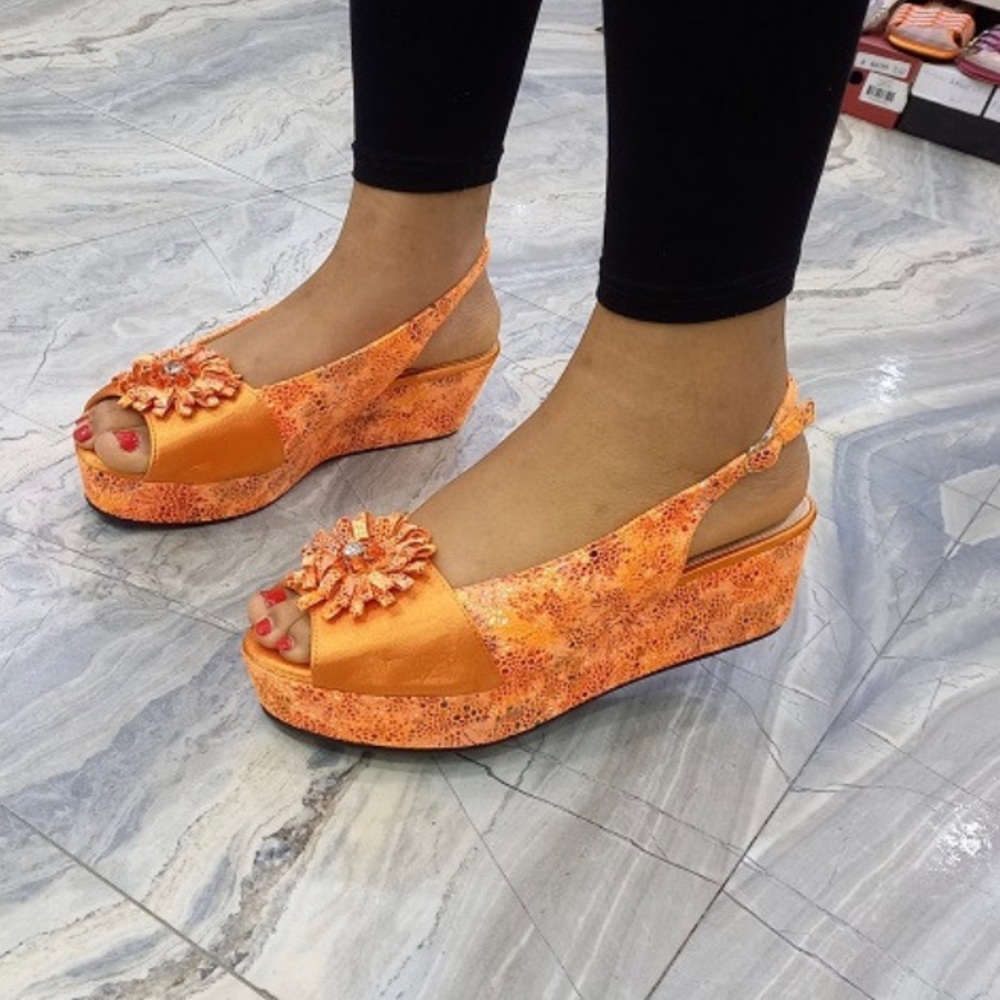 Orange Platform Sandals